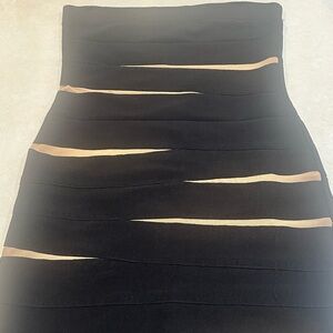 Sleeveless Black & Tan Dress